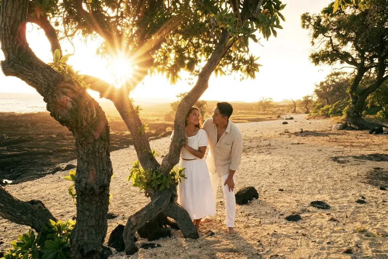 Sunset over the sand, Big Island